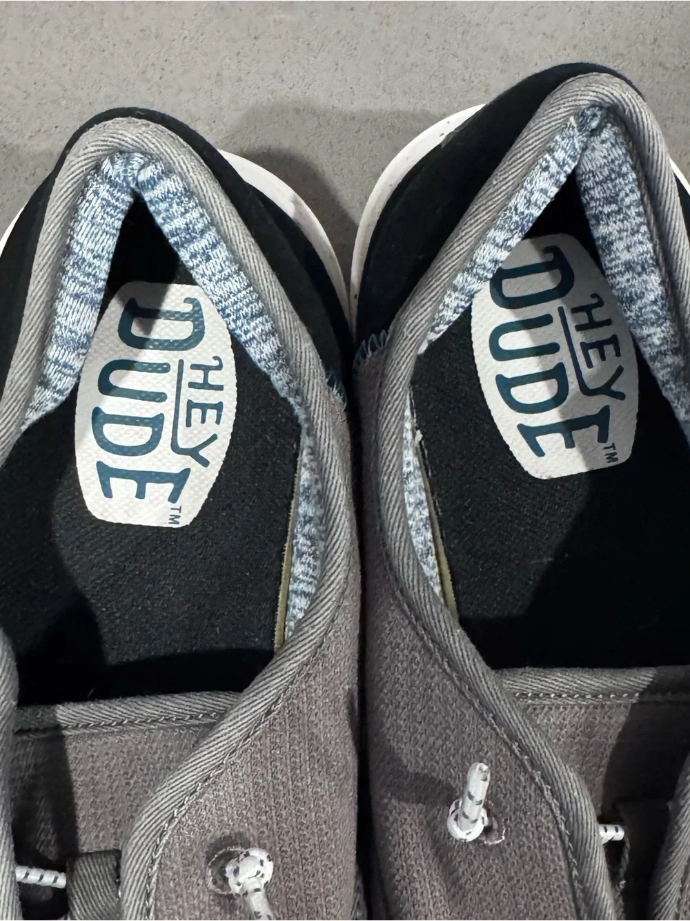 Hey Dude Men’s Gray Canvas Slip-On Loafers